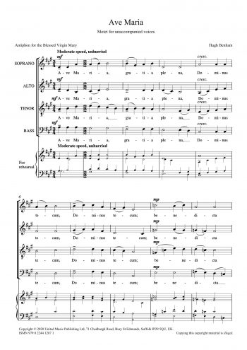 BENHAM, Hugh : Ave Maria