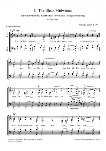 LAMBERT, Richard : In the Bleak Midwinter (SATB)